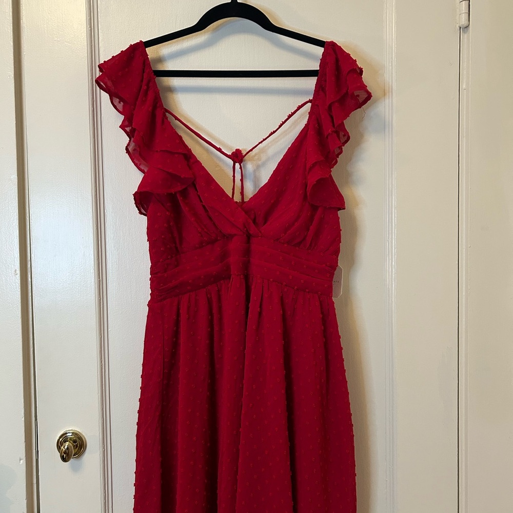 Altar'd State Red Mini Ruffle Dreas